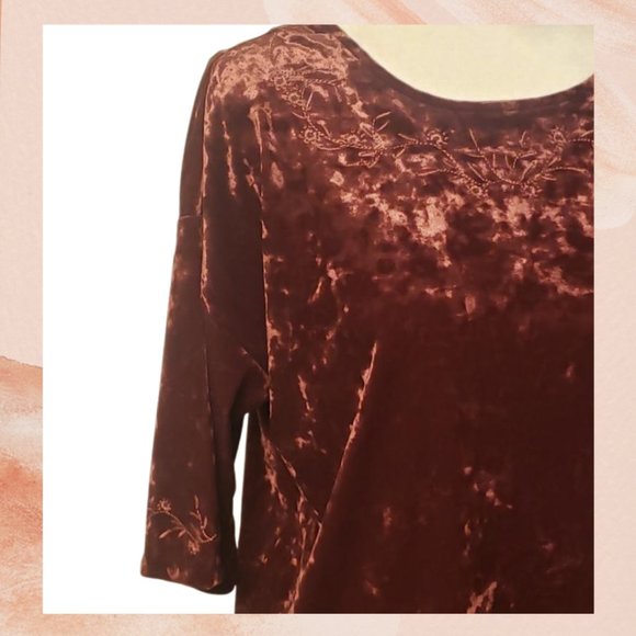 NWT Pinot Crushed Velvet Blouse - Picture 4 of 4